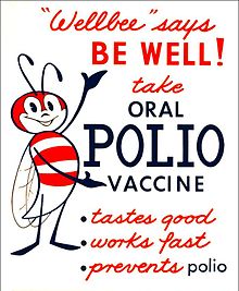 This 1961 polio vaccine poster came along too late to help me (Wikimedia Commons)